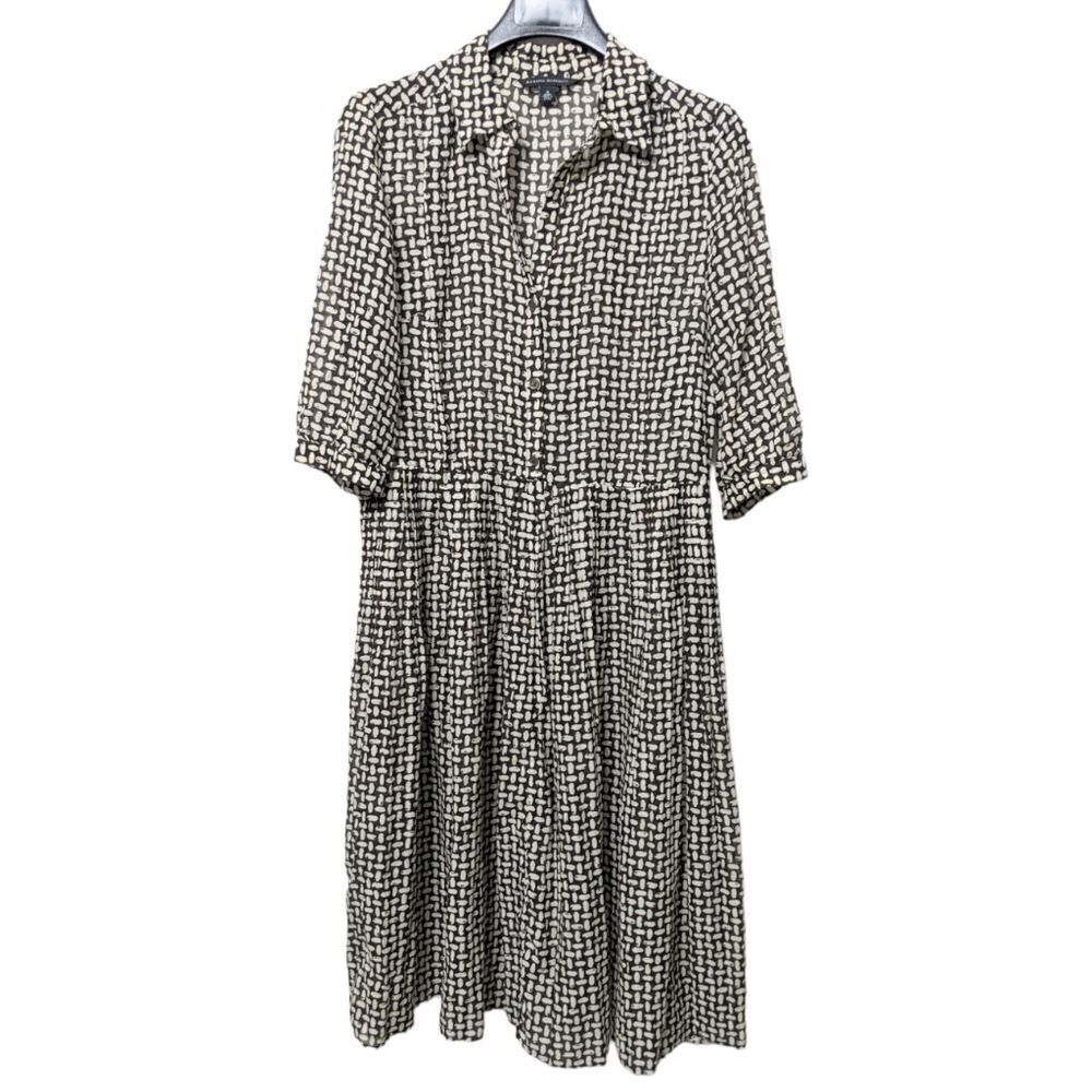 BANANA REPUBLIC Silk Cotton Sheer Midi Dress 4 - Picture 2 of 7